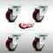 Service Caster 3 Inch SS Maroon Polyurethane Wheel Swivel Top Plate Caster Set SCC-SS20S314-PPUB-MRN-4 - alternate 1